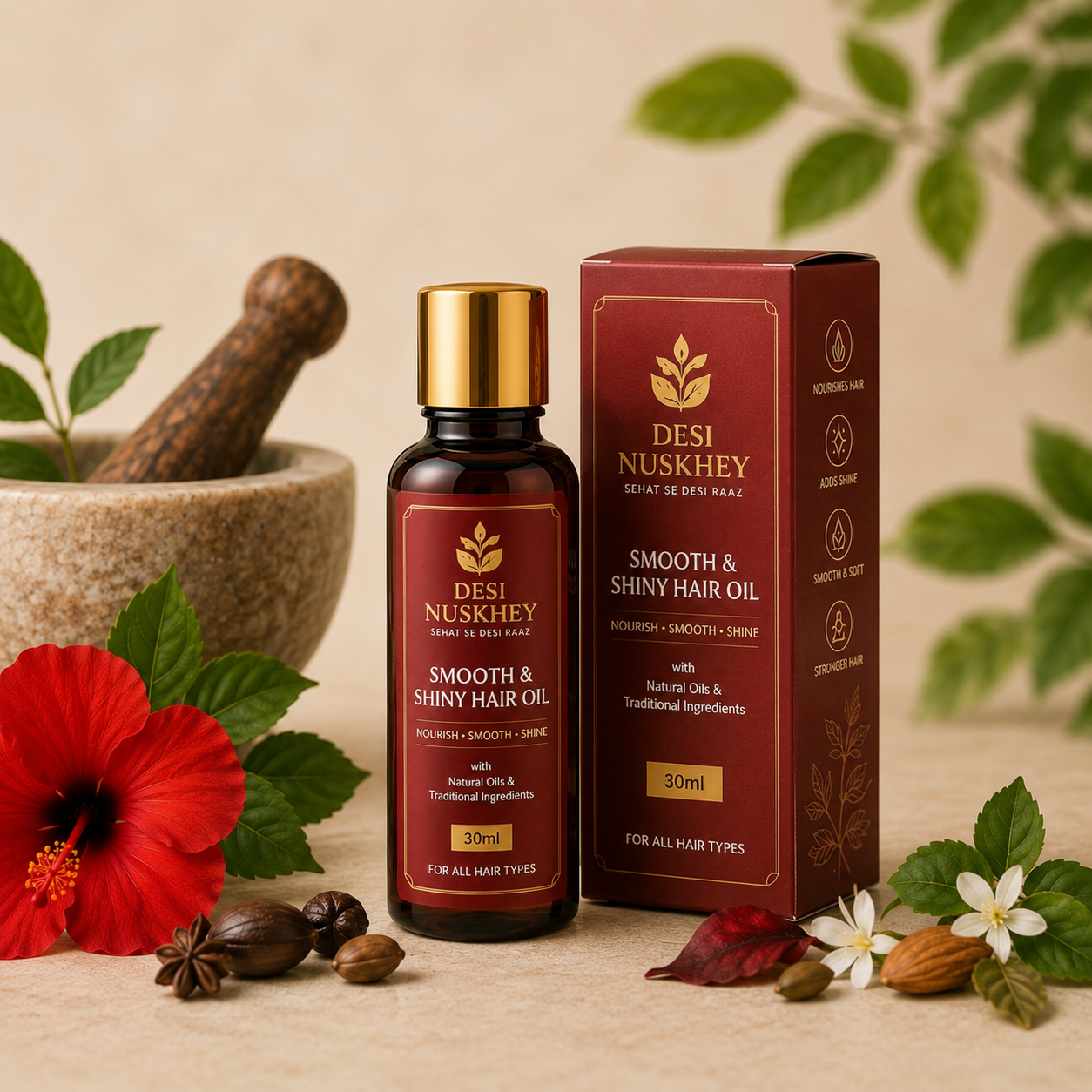 Desi Nuskhey Smooth & Shiny Hair Oil 30 ML